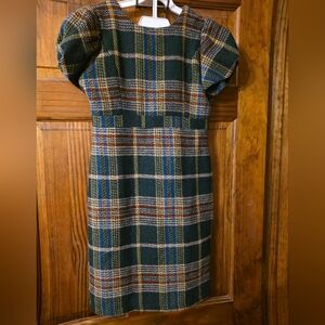 Ivy City Girls Plaid Puff Sleeve Dress | Size 11/12